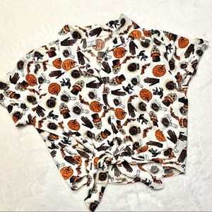 Spooky Button Down Crop Too